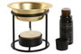 DKD Home Decor Set de 4 Quemadores de Aceites Esenciales Metal Negro y Dorado
