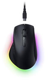 Razer Pro Click V2 Ratón Ergonómico Inalámbrico Gaming Negro USB-C RGB 30000 DPI