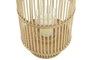 DKD Home Decor Portavelas de Bambú y Cristal Marrón