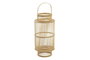 DKD Home Decor Portavelas de Bambú y Cristal Marrón