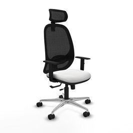 PIQUERAS Y CRESPO Silla de oficina Cilanco con mecanismo Sincro/Traslack Blanco y Negro