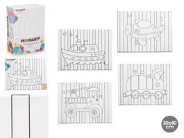 Pincello Lienzo Manualidad 30 x 40 cm Vehículos Surtidos (Set de 16)