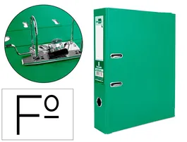 Liderpapel Archivador de Palanca Folio Documenta Forrado PVC Rado con Rado y Ollao, Lomo 75mm, Verde, Compresor Metálico