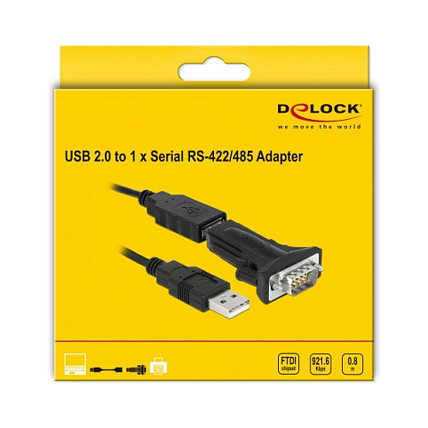 DeLOCK Adaptador USB 2.0 Tipo A a 1 x Serial RS-422/485 DB9 66286 DeLOCK Adaptador USB 2.0 Tipo A a 1 x Serial RS-422/485 DB9 66286