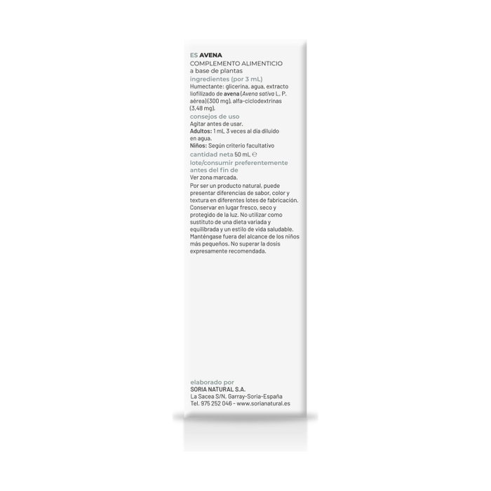 Soria Natural Extracto de Avena Siglo XXI 50 ml Soria Natural Extracto de Avena Siglo XXI 50 ml