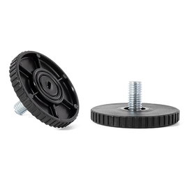 HERRAJES ALK Pie Nivelador Ø50 M8X10 Negro