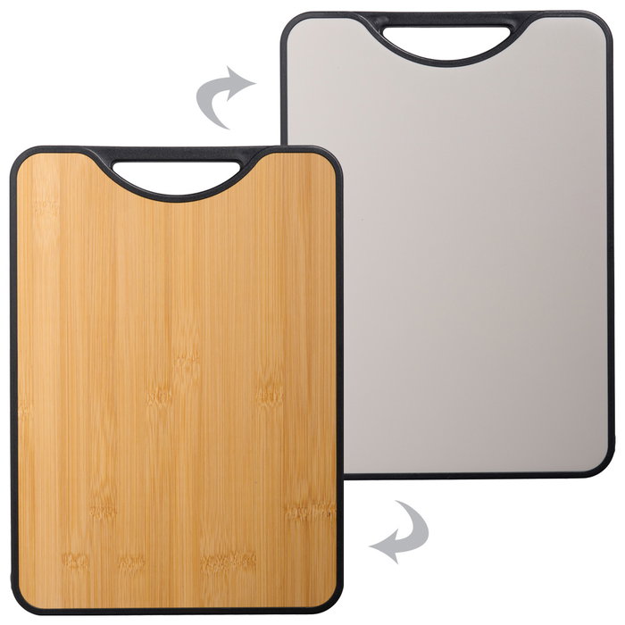 Day Tabla Cortar Doble Cara Bambú y Plástico Gris 34x24 cm con Asa