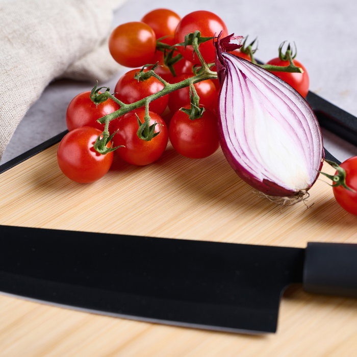 Day Tabla Cortar Doble Cara Bambú y Plástico Gris 34x24 cm con Asa