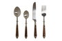 DKD Home Decor Set de Cubertería Acacia 16 Piezas Inox Natural y Plateado SKU B13PXF9EMC