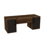 Hanah Home Mesa de Maquillaje, Nogal Claro y Antracita, 100x74.1x35.5 cm, con Espejo