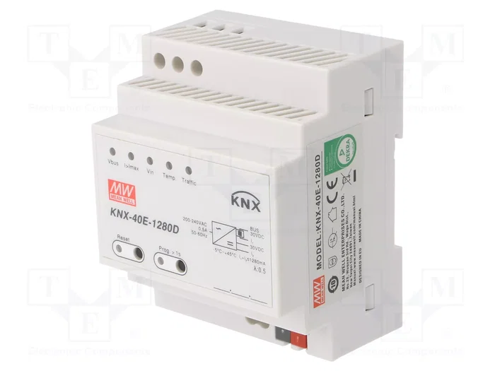 MEAN WELL KNX-40E-1280D Alimentador para carril DIN 38,4W 30VDC 1280mA MEAN WELL KNX-40E-1280D Alimentador para carril DIN 38,4W 30VDC 1280mA