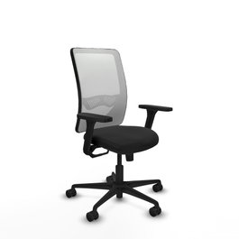 PIQUERAS Y CRESPO Silla de oficina Zulema con mecanismo Sincro, Similpiel Negro y Malla Blanco