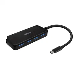 Aisens Hub USB 3.1 USB-C con 4 Puertos Tipo-A, Negro, 15cm