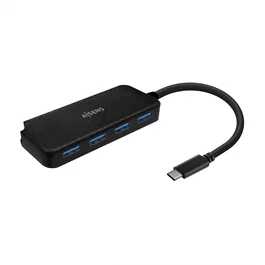 Aisens Hub USB 3.1 USB-C con 4 Puertos Tipo A, Negro