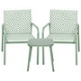 Home Deco Factory Salón de Jardín México Verde, 2 Personas, Mesa 45x45 cm, Acero Epoxy y Textileno UV
