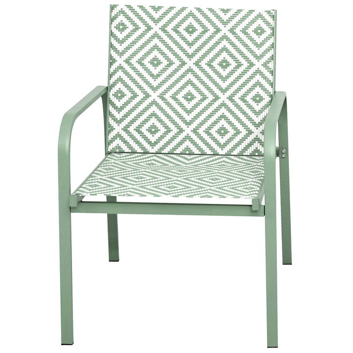 Home Deco Factory Salón de Jardín México Verde, 2 Personas, Mesa 45x45 cm, Acero Epoxy y Textileno UV