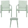 Home Deco Factory Salón de Jardín México Verde, 2 Personas, Mesa 45x45 cm, Acero Epoxy y Textileno UV