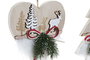 DKD Home Decor Decoración Colgante MDF Corazón Surtido 12x4x12 cm