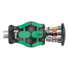 Wera Kraftform Kompakt Stubby Magazin 2 Destornillador Múltiple con Portabits Incluye Puntas Plano, Phillips, Torx Plus
