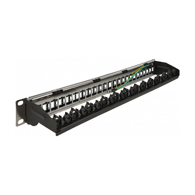 DeLOCK Panel de conexión Keystone 24 puertos 1U negro DeLOCK Panel de conexión Keystone 24 puertos 1U negro
