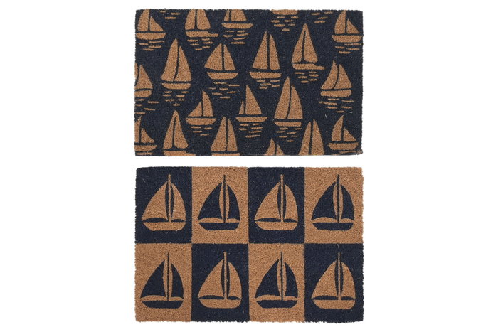 DKD Home Decor Felpudo Atlantico Fibra Coco Goma Azul Marino Natural 40 x 1.5 x 60 cm (6 Unidades) DKD Home Decor Felpudo Atlantico Fibra Coco Goma Azul Marino Natural 40 x 1.5 x 60 cm (6 Unidades)