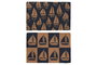 DKD Home Decor Felpudo Atlantico Fibra Coco Goma Azul Marino Natural 40 x 1.5 x 60 cm (6 Unidades)