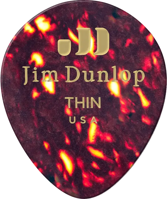 Dunlop Pack 12 Púas Genuine Celluloid Teardrop Shell - Thin