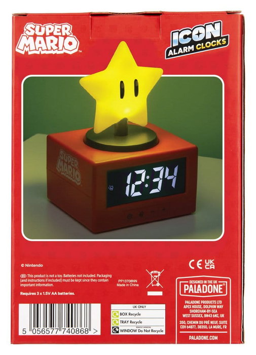 Paladone Products Despertador Super Mario Icon Super Star 15 cm