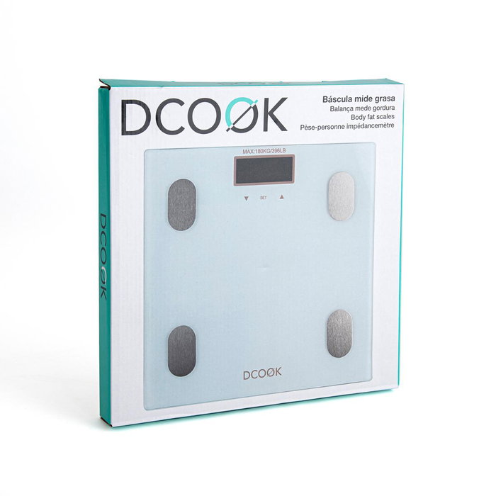 DCook Báscula Digital Gallery Blanca con Medición de Grasa