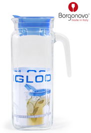 Borgonovo Jarra Igloo Quadra Azul 1,2 L, Colección Igloo, 12.8x9x23.5 cm (6 Unidades)