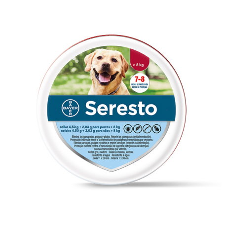 Elanco Collar Seresto para Perros de hasta 8 kg, 70 cm, 4.5 g Elanco Collar Seresto para Perros de hasta 8 kg, 70 cm, 4.5 g