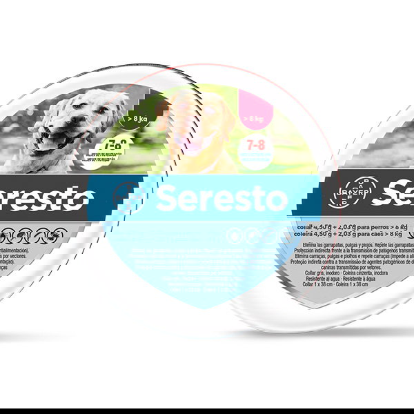 Elanco Collar Seresto para Perros de hasta 8 kg, 70 cm, 4.5 g Elanco Collar Seresto para Perros de hasta 8 kg, 70 cm, 4.5 g