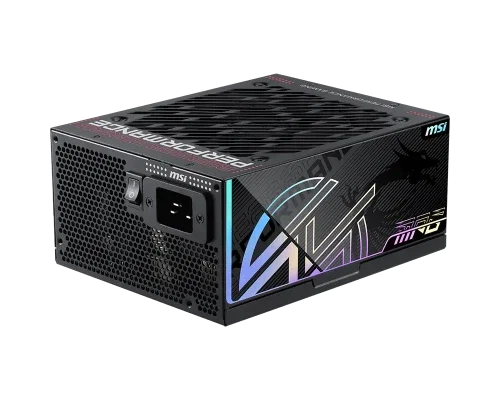 MSI MPG Ai1300TS PCIE5 Fuente de Alimentación 1300W ATX 24-pin Totalmente Modular 80 PLUS Titanium Negro