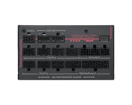 MSI MPG Ai1300TS PCIE5 Fuente de Alimentación 1300W ATX 24-pin Totalmente Modular 80 PLUS Titanium Negro