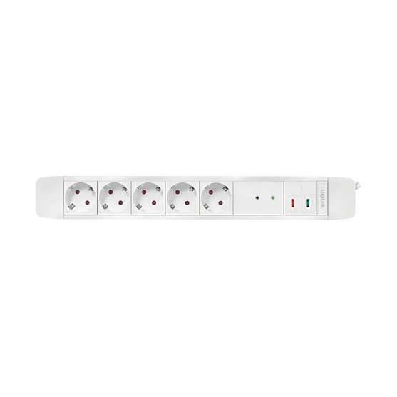 LogiLink Regleta de 5 tomas CEE con mando a distancia, 1,5 m