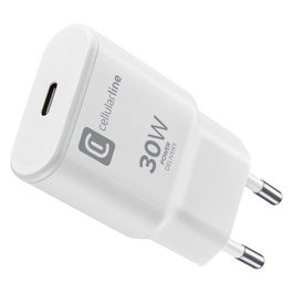 Cellular Line Cargador USB-C GaN Slim 30W Blanco