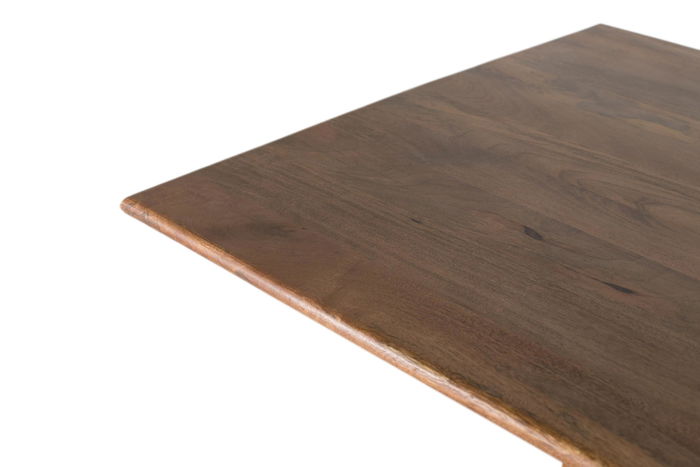 GINER & COLOMER - Mesa de Comedor de Madera de Mango Maciza, 220x100 cm, Color Avellana, Base Central Rectangular, Diseño Contemporáneo/Rústico