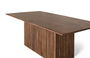 GINER & COLOMER - Mesa de Comedor de Madera de Mango Maciza, 220x100 cm, Color Avellana, Base Central Rectangular, Diseño Contemporáneo/Rústico
