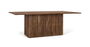 GINER & COLOMER - Mesa de Comedor de Madera de Mango Maciza, 220x100 cm, Color Avellana, Base Central Rectangular, Diseño Contemporáneo/Rústico