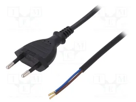 PLASTROL Cable de alimentación H03VVH2-F OMY 2x0,75mm² con enchufe CEE 7/16 (C) de 2m