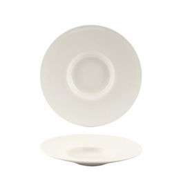 Summa Plato Valet Gourmet 23 cm, Platos Llanos en Vajilla de Vitro Porcelana Blanco Marfil, Apto Lavavajillas y Microondas (Set de 6)