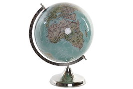 DKD Home Decor Globo Terráqueo Azul de Plástico y Hierro