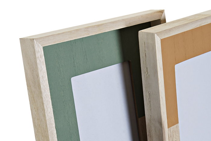 DKD Home Decor Set de 2 Marcos de Fotos de Madera y Cristal 10x15 Surtido