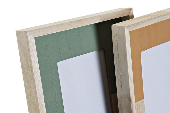 DKD Home Decor Marco de Fotos Relaxing Scandi Verde Terracota 3 x 24 x 19 cm (4 Unidades) Madera Cristal