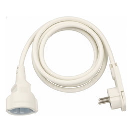 Brennenstuhl 1168980220 Verlängerungskabel, Alargadera de Cable 2 m, Conector Angular 90º Blanco H05VV-F 3G1,5