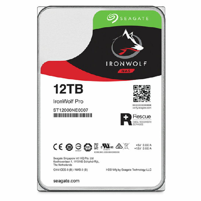Seagate IronWolf Pro ST12000NT001 Disco Duro Interno 12TB 7200RPM para NAS