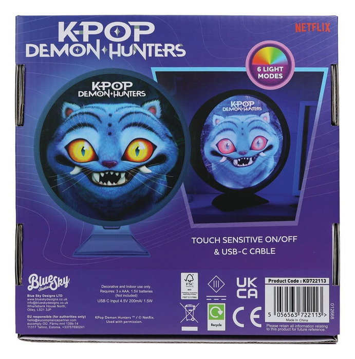 Blue Sky Studios KPop Demon Hunters Lámpara Mood Light con USB-C Derpy 11cm Blue Sky Studios KPop Demon Hunters Lámpara Mood Light con USB-C Derpy 11cm