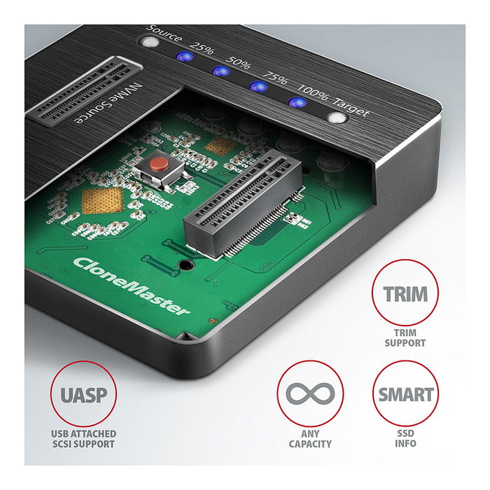Axagon ADSA-M2C NVMe Clone Dual SSD Docking Station