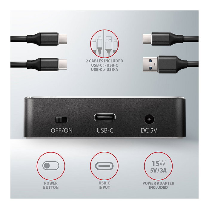 Axagon ADSA-M2C NVMe Clone Dual SSD Docking Station