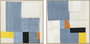 DKD Home Decor Cuadro Lienzo Pino Moderno Azul y Blanco